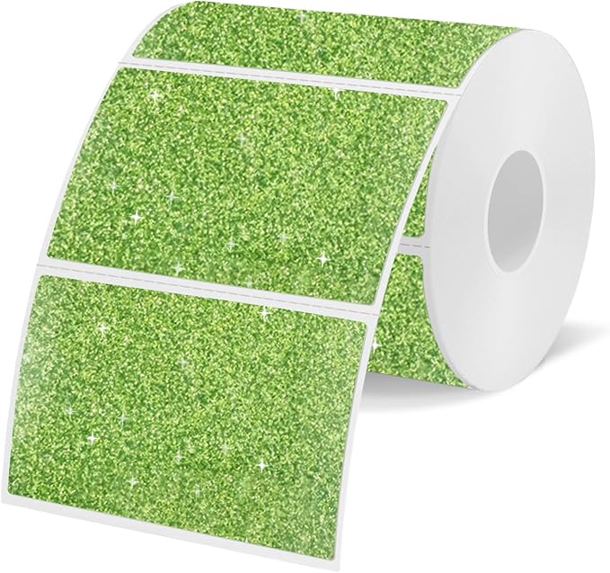 3x2 Inch Holographic Thermal Labels Stickers, Glitter Waterproof Direct Thermal by Unknown
