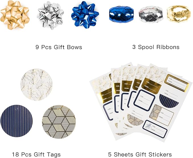 WRAPAHOLIC Navy Wrapping Paper Set - Image 5