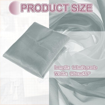MECCANIXITY Iridescent Sheer Organza Fabric, 2 Yards x 59 Inches Solid - Image 2