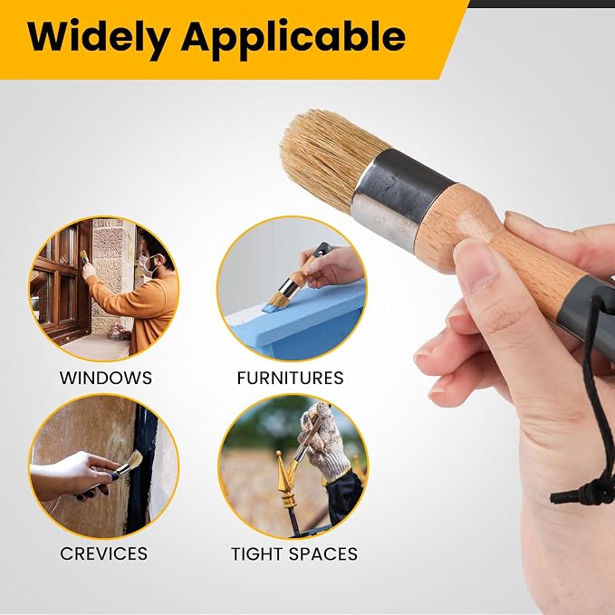 Chalk Paint Brush, 2 Pack Wax Brushes and Chalk Paint - Image 3