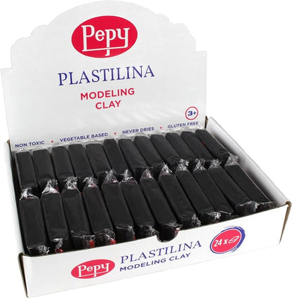 Pepy Plastilina Reusable and Non-Drying Modeling Clay; Set of 24 Bars, 1.4 by Pepy