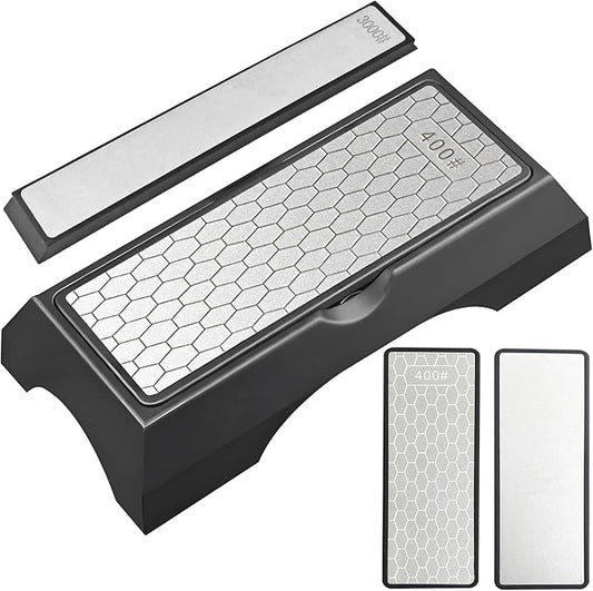 Diamond Sharpening Stone Set, Knife Sharpener Stone, Double-sided Coarse 400 / by Unknown