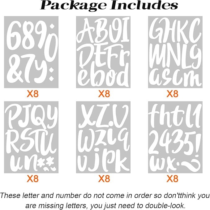 Outus 576 Pieces 8 Sheets Letters Stickers Self Adhesive Vinyl Letter Alphabet - Image 3