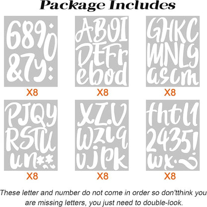 Outus 576 Pieces 8 Sheets Letters Stickers Self Adhesive Vinyl Letter Alphabet - Image 3