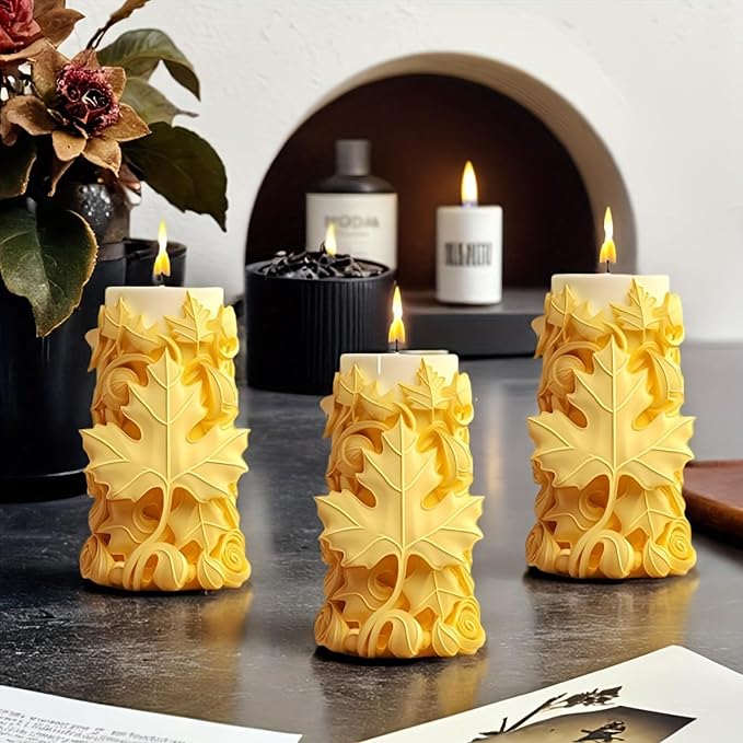 Maple Leaf Candle Molds, 3D Reusable Silicone Molds, Unique Resin Wax Concrete - Image 3