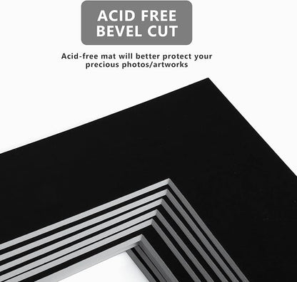 10 Pack Pre-Cut 11 x 14 Black Picture Mats - Image 5