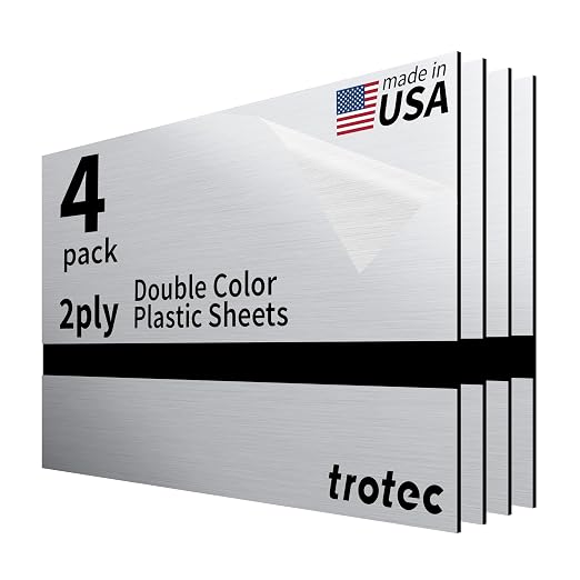 Trotec | Metallic Looking Acrylic Sheet | 12"x20"x1/32, Name Plate | USA Made by TrotecEngravingSupplies