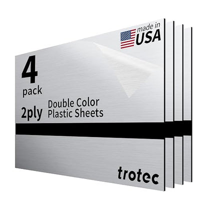 Trotec | Metallic Looking Acrylic Sheet | 12"x20"x1/32, Name Plate | USA Made by TrotecEngravingSupplies