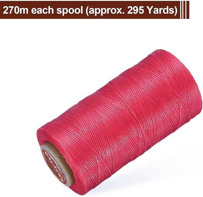 uxcell Flat Leather Sewing Waxed Thread, 270m / 295 Yards Polyester Wax String - Image 3