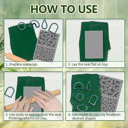 CHGCRAFT 16 Sheets 16 Styles Animals Dandelions Polymer Clay Texture Mat - Image 3