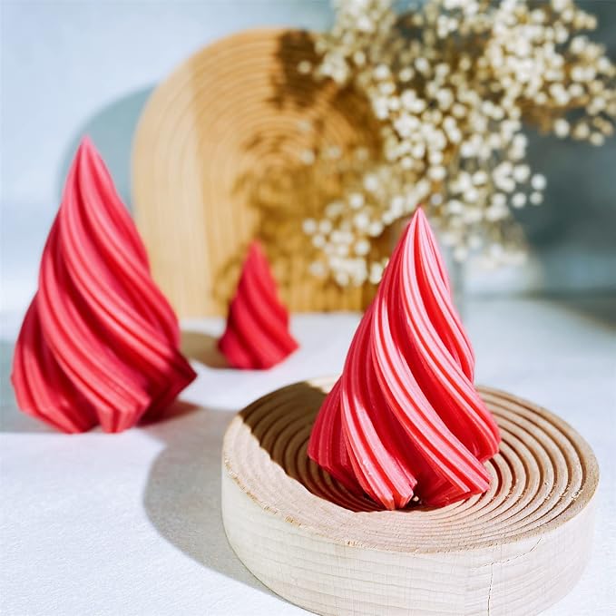 Conical Irregular Candle Mold Abstract Art Striped Candle Soap Silicone Mold - Image 6