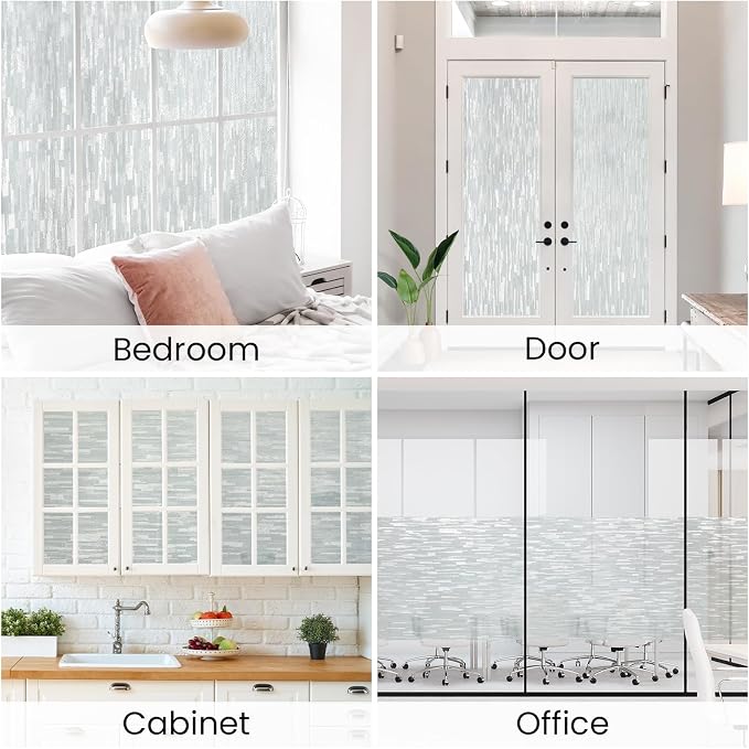 Haton Window Privacy Film, Frosted Glass Static Cling Sun Heat Blocking Window - Image 8