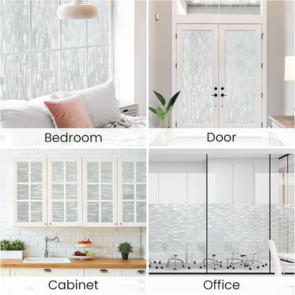 Haton Window Privacy Film, Frosted Glass Static Cling Sun Heat Blocking Window - Image 8