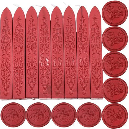 8Pcs Sealing Wax Sticks with Wicks, Wine Red Waxs Seal Stick Great by ONWINPOR