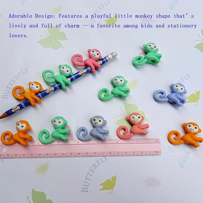 50PCS Cute Fun Monkey Top Erasers - Image 2