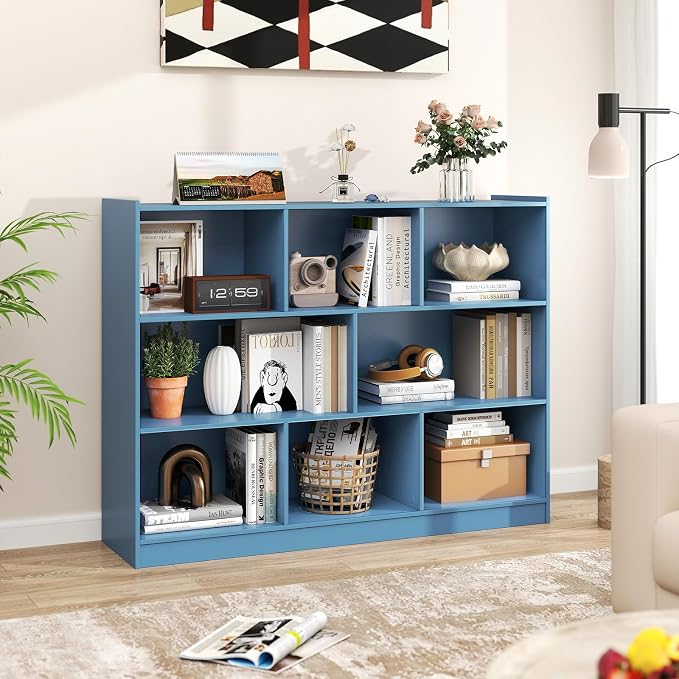 Giantex 8 Cube Bookcase, Freestanding 3-Tier Open Bookshelf, Modern Storage - Image 2