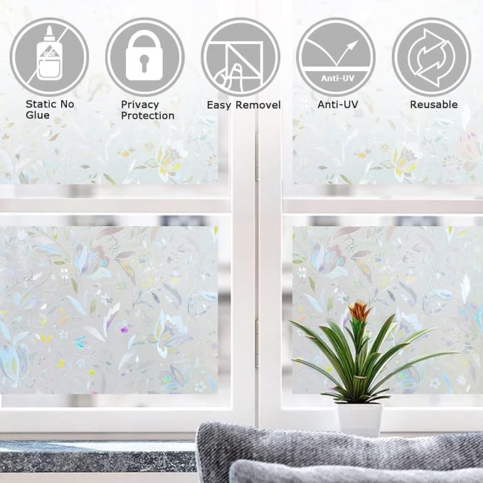 LEMON CLOUD Window Film, Decorative Window Privacy Film, 3D Stained Glass - Image 6