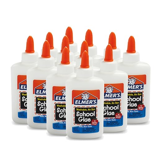 Elmer's Liquid School Glue, Slime & Craft, Safe and Non-Toxic, 4 Ounces Each by Elmers