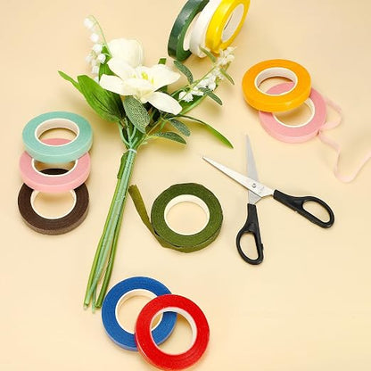MECCANIXITY 12 Rolls Floral Tapes, 30 Yard x 1/16 in Florist Crepe Flowers - Image 4