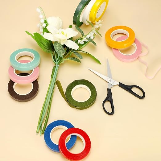 MECCANIXITY 12 Rolls Floral Tapes, 30 Yard x 1/16 in Florist Crepe Flowers - Image 4