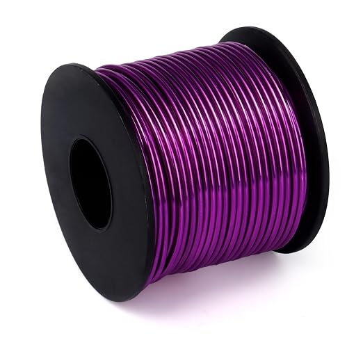Aluminum Craft Wire, 95 Feet 2.0mm/ 14 Gauge Purple Bendable Soft Metal by Cadikez