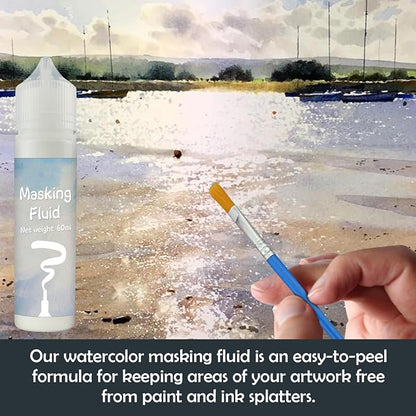 White Masking Fluid for Watercolor Painting 60ml, Resistant Ink and Pouring - Image 7