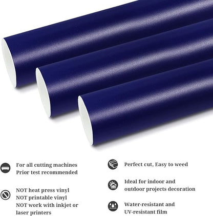 TECKWRAP Matte Navy Blue Adhesive Vinyl Roll 12" x 10ft Matte Blue Permanent - Image 2