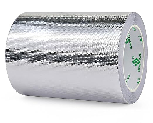 BOMEI PACK Adhesive Aluminum Foil Heat Shield Tape Barrier, Fiberglass Thermal by BOMEIPACK