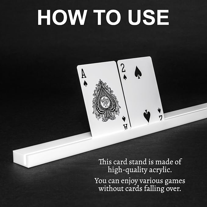 Playing Card Holders 13.4 Inches White Acrylic Solid Card Holder - Image 4
