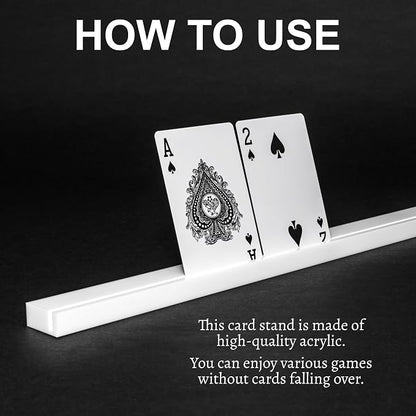 Playing Card Holders 13.4 Inches White Acrylic Solid Card Holder - Image 4