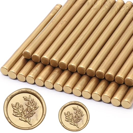 Antique Gold Wax Seal Sticks 26pcs, Andotopee Glue Gun Wax Seal Sticks by Andotopee