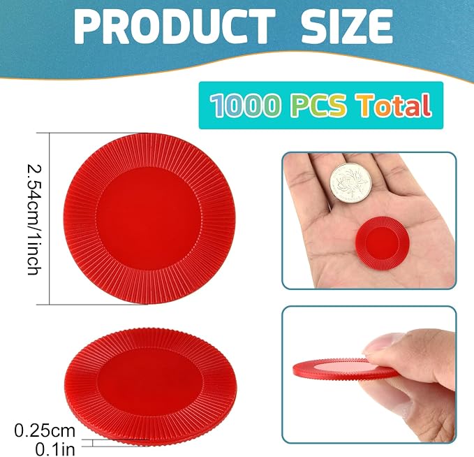 Coopay 1000 Pieces Plastic Poker Chips, Bingo Chips Bulk Learning Counters - Image 2