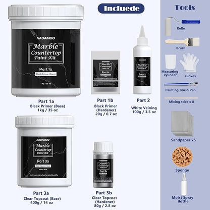 NADAMOO Black Marble Countertop Paint Kit - Image 3