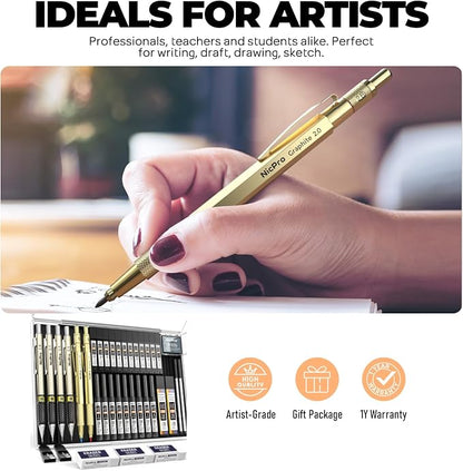Nicpro 37PCS Gold Art Mechanical Pencil Set - Image 7