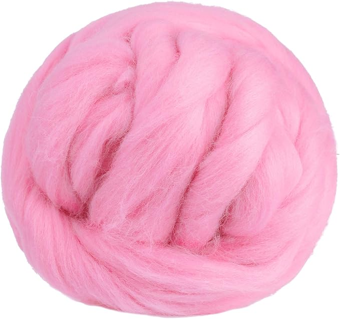 3.53oz Wool Roving Yarn, Fiber Roving Wool Top, Needle Felting Supplies by Jupean