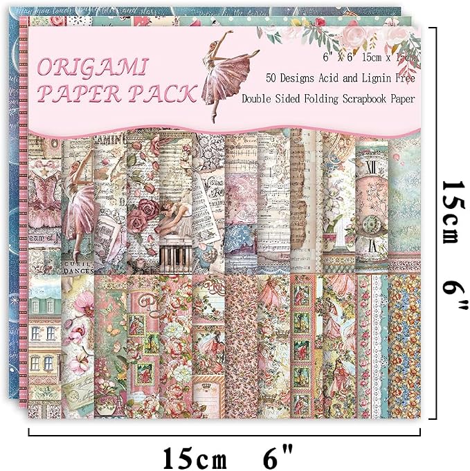 Origami Paper Kit 50 Sheets 70GSM 6 Inch Square Double Sided Color 50 Vivid - Image 2