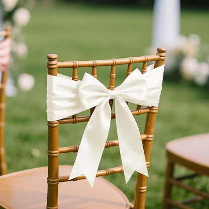 LaRibbons Ivory Satin Ribbon 4 Inch 10 Yards Double Faced Luxury White Cream - Image 4