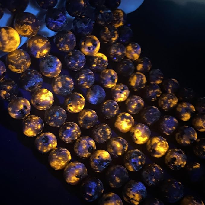 8MM 90pcs Natural Flame Yooperlite Stone Energy Beads Round Loose Beads - Image 3