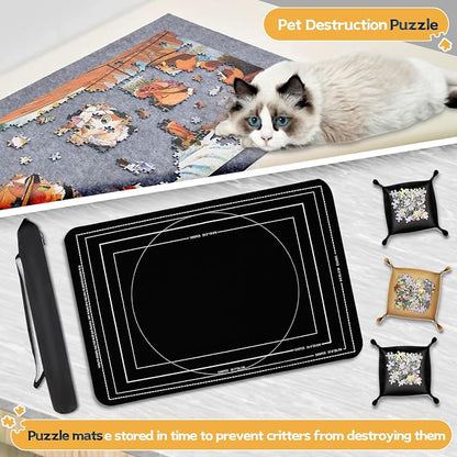 Jigsaw Puzzle Mat Roll Up, Portable Saver Pad 43” x 26” Up to 1500 Pieces - Image 6
