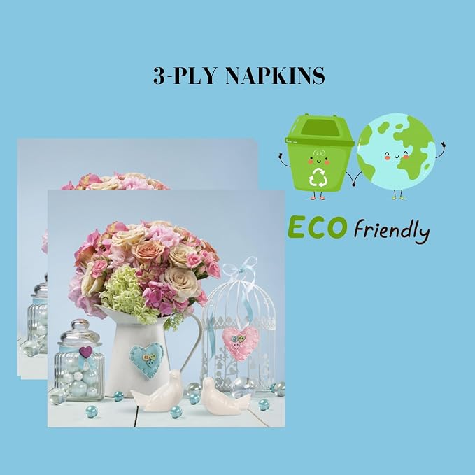 20-ct 13x13 Flowers Paper Luncheon Decoupage Napkins, 3-Ply Servilletas Printed - Image 5