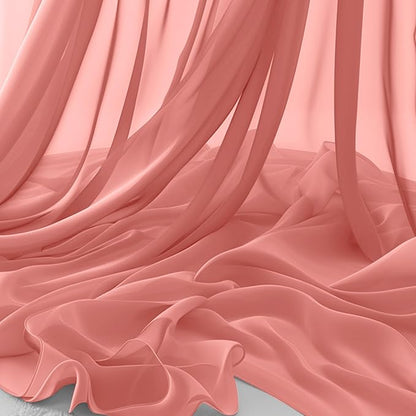 Horbaunal Rose Gold Chiffon Fabric by The Yard, 1 Yard Continuous Sheer Fabric by Horbaunal