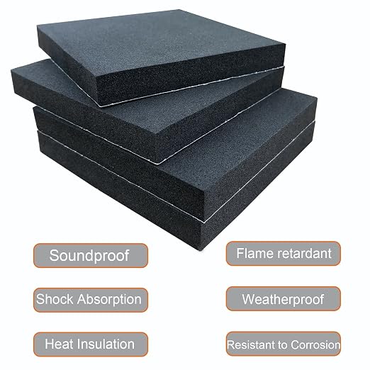 8 Pcs Black Adhesive Foam Padding, Closed Cell Foam Sheet 1/2" Thick 4 Inch X 4 - Image 4