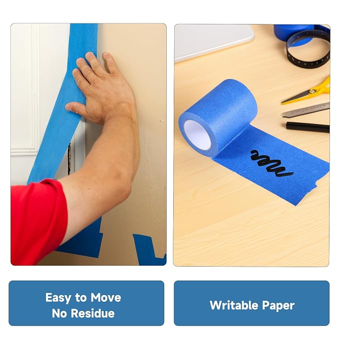 Wide Blue Painters Tape, 12 Inch x 55 Yards, Wide Masking Tape - Image 4