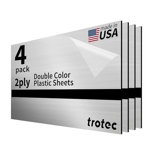 Trotec | Metallic Looking Acrylic Sheet | 12"x24"x1/16, Name Plate | USA Made by TrotecEngravingSupplies