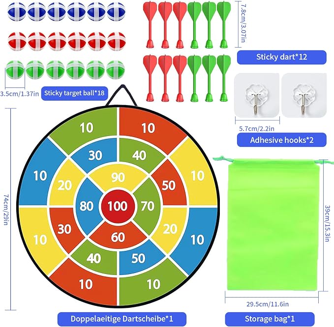 29 Inches Dart Board for Kids，Kids Large Dart Board - Image 4
