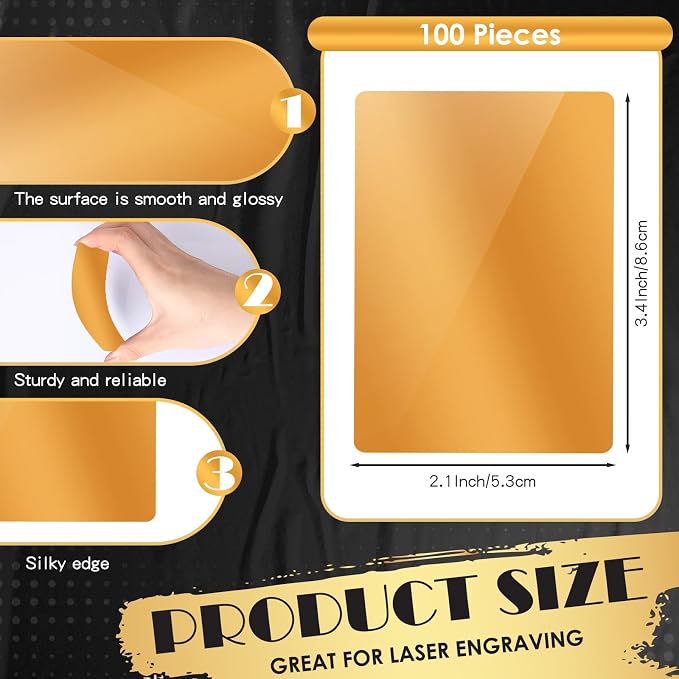 weparmeety 100 Pcs Metal Engraving Blanks Aluminum Sheet Laser Engraving - Image 2