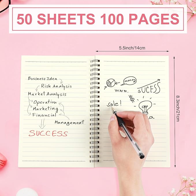 Yahenda 18 Pcs Spiral Notebook Bulk A5 Journal Lined 8.3'' x 5.5'' Writing - Image 3