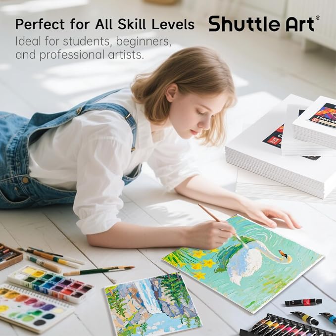 Shuttle Art Painting Canvas Panel, 52 Multi Pack, 10x10 inch, 100% Cotton Art - Image 2