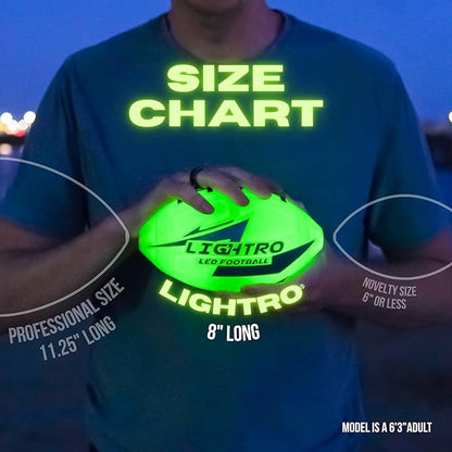 LIGHTRO - Soft Foam Glow in The Dark Football - 8" Youth Size - Super Bright - Image 2