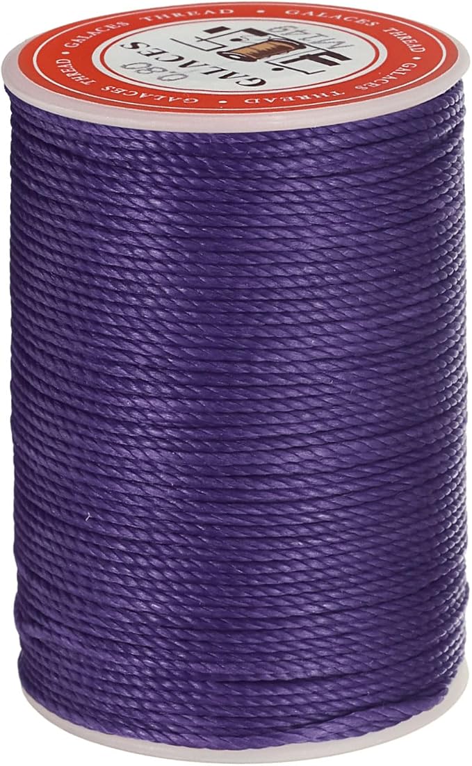 uxcell Round Leather Sewing Waxed Thread, 55m / 60 Yards Wax Polyester String by uxcell